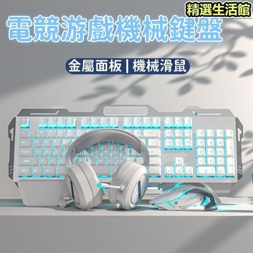 【炫酷燈效 鍵盤】有線鍵盤 電競鍵盤 遊戲鍵盤 電腦鍵盤 機械鍵盤 鍵鼠殼裝 滑鼠耳機四件殼