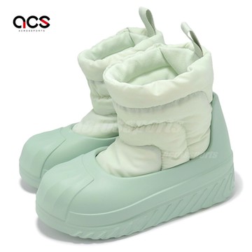 adidas 防水雨靴 AdiFom Superstar Winter Boot 女鞋 綠 套入式 靴子 愛迪達 IG2161