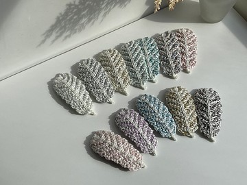 手工編織 光燦羽毛髮夾 新5色