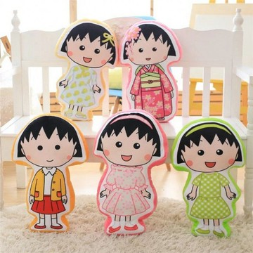 抱枕 靠枕🎀 卡通可愛粉色少女心櫻桃小丸子公仔超萌睡覺抱枕女生玩偶生日禮物