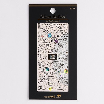 【專業用】美甲貼紙 3D Art 午夜星座-金色【韓國製】