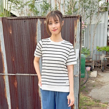 Hana Mokuba 簡約百搭圓領條紋T恤