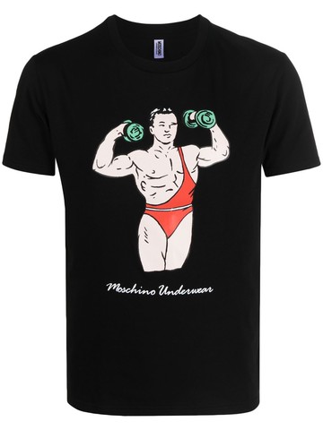 Moschino - graphic print T-shirt - men - Cotton/Elastane - L - Black