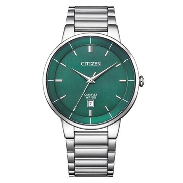 CITIZEN 紳士休閒鋼帶錶 BI5120-51X  綠色