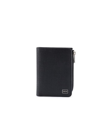 【PORTER INTERNATIONAL】LOFTY 雙折皮夾 (黑色/深藍色) 11736-006