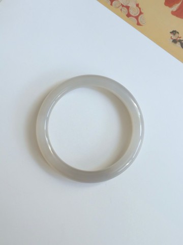 天然煙紫和田玉手鐲 冰底細膩 顏色美 脂很厚 細膩油潤 59mm 平安