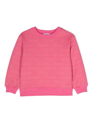 Moschino Kids - logo-jacquard sweatshirt - kids - Cotton/Polyester - 5 - Pink