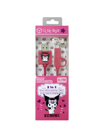 二合一數據線及充電線 - Kuromi (Type C)
