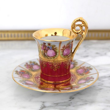 德國復古貴族戀人陶瓷杯碟套裝