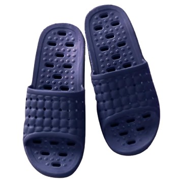 LASSLEY 蕾絲妮 男款88度Q彈鏤空排水室內拖鞋 浴室拖鞋  1組  深藍色  M (42-43)