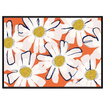 Boluo 菠蘿選畫所 清新小雛菊掛畫 59.4 x 42cm 畫框 簡約時尚 增添居家色彩  黑色