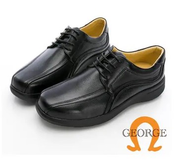 【GEORGE 喬治皮鞋】羊皮輕量MODO綁帶商務紳士鞋