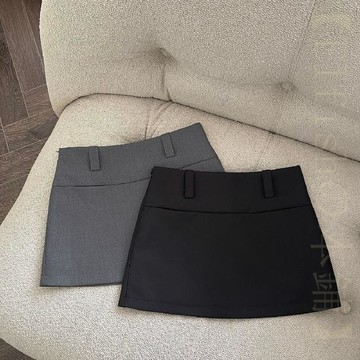 【防走光顯瘦】辣妹半身裙 灰色短裙 高腰西裝短裙 小個子短裙 春夏新款 開學季穿搭 半身裙 半裙 短裙 西裝裙 高腰裙