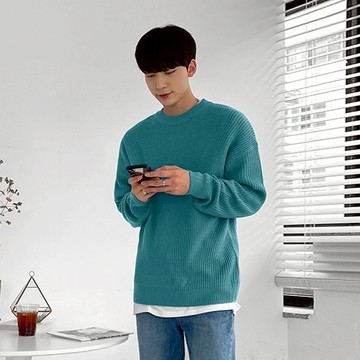 正韓柔軟落肩八字圓領針織上衣 24色 YUPPIE 預購商品 1127