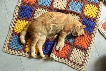 復古田園風純手工手鉤花毯毛線毯子鉤編桌布