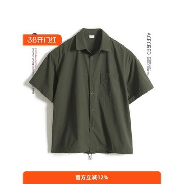 爸爸夏裝薄款短袖襯衫男中老年人大碼寬松夏季衣服老人爺爺上衣