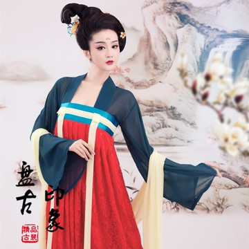 影樓攝影寫真女古裝主題唐裝漢服襦裙貴妃仙女舞蹈演出服裝畫屏春