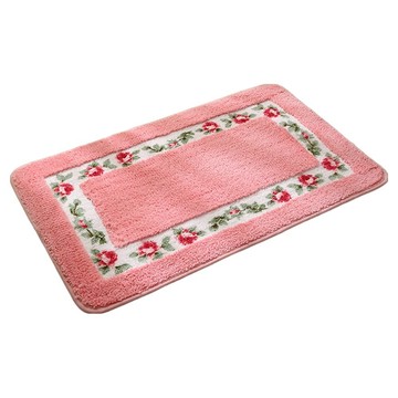Mini嚴選 方形玫瑰蛋糕絨浴室踏墊 CN0474-P  粉色  60 x 40cm