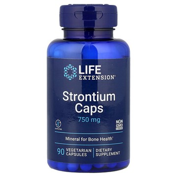 Life Extension, 鍶膠囊，750 毫克，90 粒素食膠囊（每粒膠囊 250 毫克）