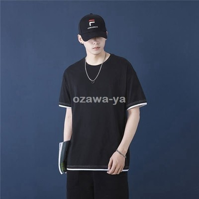 メンズ 半袖tシャツ 半袖 夏服 無地 快適な 柔らかい かっこいい 通気性 カジュアル 夏物 旅行 リゾート Summer お兄系tシャツ 黒tシャツ 通販 Lineポイント最大get Lineショッピング