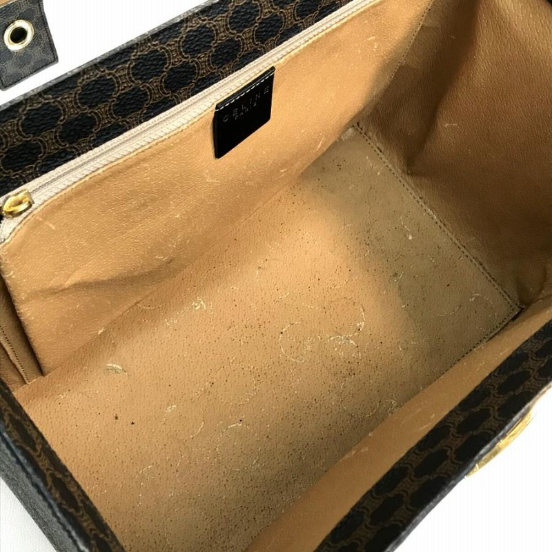 CELINE セリーヌ ロゴ 馬車金具 マカダム ハンドバッグ メイクボックス 