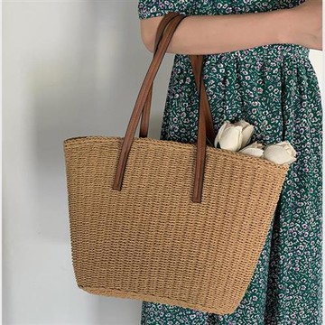 【米蘭精品】現貨+預購 女草編包手提包渡假單肩側背包大容量藤編織包包-大容量托特包74ly47