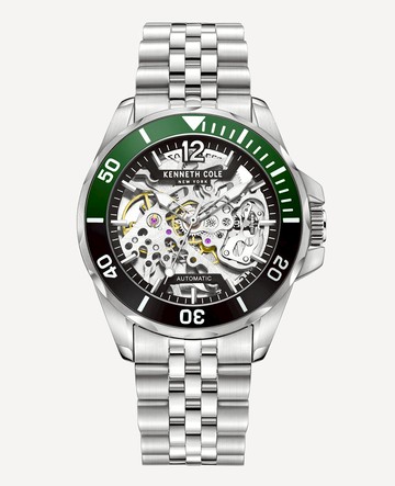 Kenneth Cole | Automatic Silver-Tone Watch With Ombré Bezel