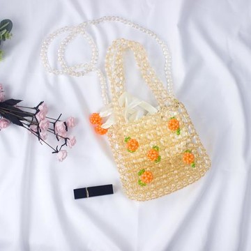 手工串珠成品手提包DIY編織包包透明珠ins網紅流行草莓挎包手拎包