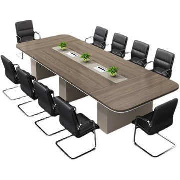會議室桌子長桌工作臺loft辦公室桌椅組合閱覽桌大型橢圓形會議桌[DD030109]