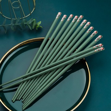 合金筷子家用日式尖頭高檔精致防滑防霉耐高溫不發霉高端創意輕奢