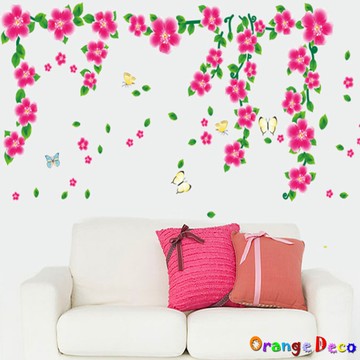 【橘果設計】花香蝶舞 壁貼 牆貼 壁紙 DIY組合裝飾佈置