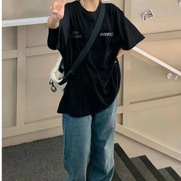 長袖T恤純棉美式潮牌短袖女寬松百搭高街休閒時尚百搭上衣新款