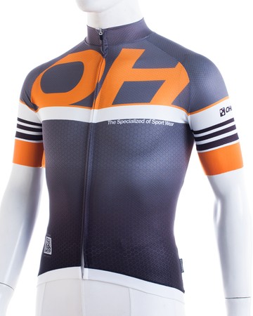 OHIOSPORT 【路達自行車衣百貨】-1701Racing系列車衣-螢光桔