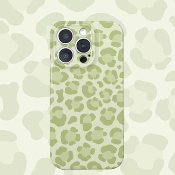 綠紋豹紋適用於IPhone17ProMax全包手機殼蘋果16/15新款14/13菲林