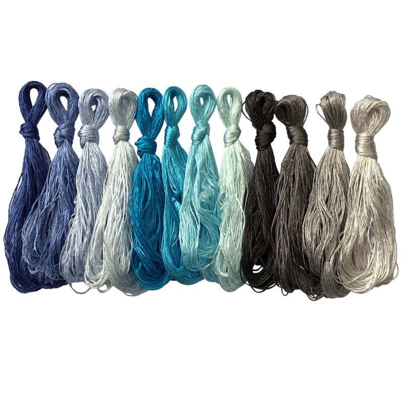 絹糸 光沢きれい 刺しゅう糸 ソーイング糸 手縫い糸 12色 カラー糸 セット 20M 色 計240M
