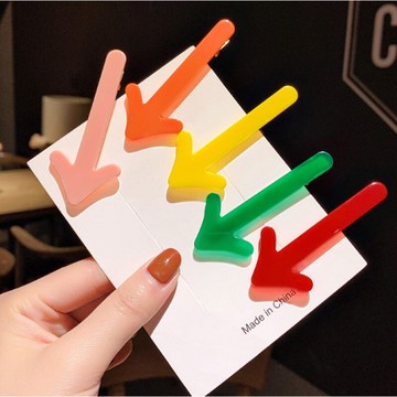 網紅ins風糖果色趣味搞怪可愛少女箭頭發夾一字夾發卡邊夾劉海夾