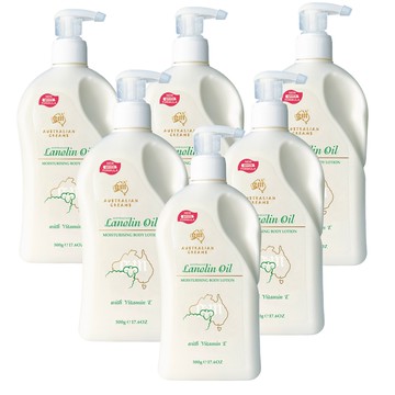 【澳洲 G&M】綿羊油滋潤綿羊霜含維他命E家庭號(500g/瓶-6入組)