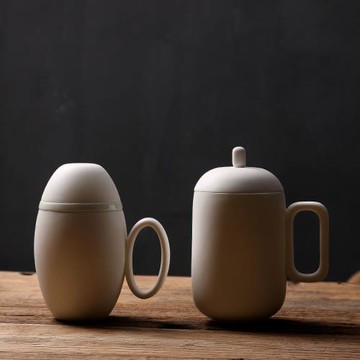 器物志 馬克杯帶蓋過濾茶杯家用陶瓷水杯辦公室泡茶杯子情侶杯