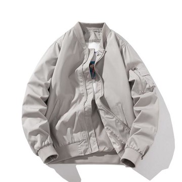日系潮牌復古高級感棒球服男裝飛行員夾克春秋季純色休閑工裝外套