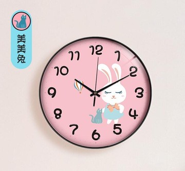 掛鐘 卡通兒童超靜音鐘表掛鐘家用客廳臥室可愛時尚創意時鐘表掛墻簡約