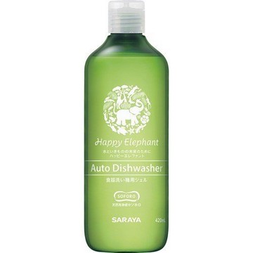 n1 日本【SARAYA】HAPPY ELEPHANT純天然洗潔精 洗碗機用420ML-無香