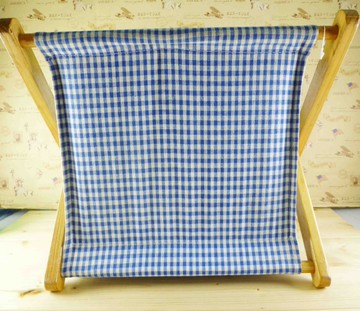 【震撼精品百貨】日本精品百貨~木頭摺疊置物架-格子藍L