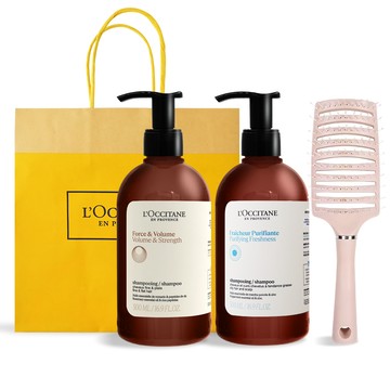 L'OCCITANE 經典草本洗髮乳(500mlX2)送蓬鬆按摩梳-公司貨