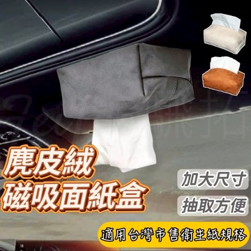 Tw現貨🔥加大版 麂皮絨磁吸面紙盒 吸頂衛生紙盒 台灣衛生紙適用 車用面紙盒 磁吸式面紙盒 紙巾 磁吸面紙盒 吸頂面紙盒