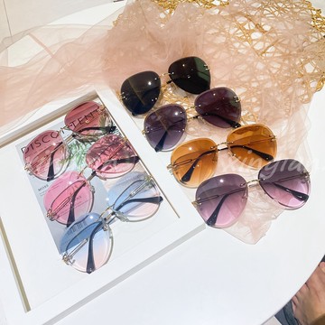 ⒹⓎⓁ┊ 7ᴄᴏʟᴏʀ🪴無邊漸層飛行款墨鏡 太陽眼鏡 圓框 新款 百搭 明星 同款 漸層色 大框 修臉 自拍 網美