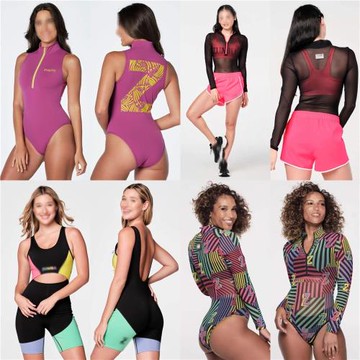 ZW服裝2024新款女款運動緊身連體衣游泳衣蠟筆系列顯眼包必入單品
