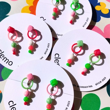 麻花辮 草莓【耳針/耳夾】