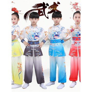 中國風兒童武術表演服裝短袖中小學生體考規定賽服武術訓練演出服
