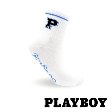 【襪款任選3雙$299 、6雙$511】PLAYBOY 字母P男休閒襪-白 (BX4023)