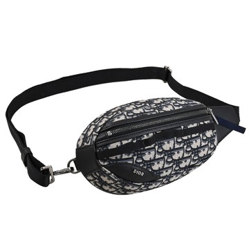 Christian Dior Scarab Oblique 滿版緹花胸口包/腰包.深藍